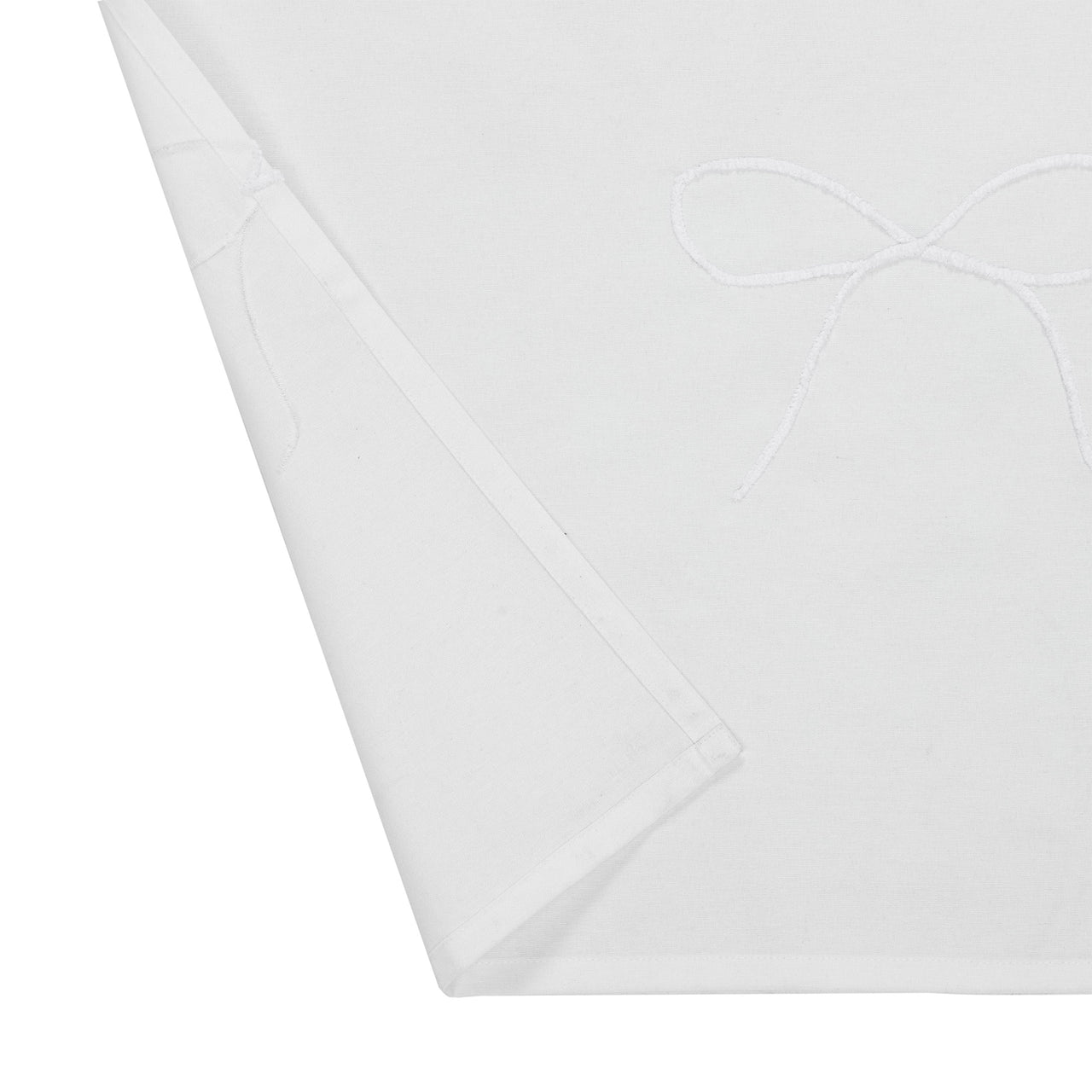 My Texas House White/White Embroidered Holiday Farmhouse Bow Cotton Shower Curtain, 72" x 72