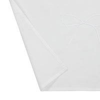 My Texas House White/White Embroidered Holiday Farmhouse Bow Cotton Shower Curtain, 72