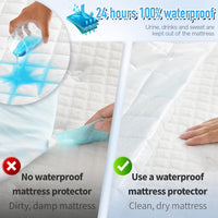 Queen Size Waterproof Mattress Pad Protector, Breathable Quilted Mattress Cover Noiseless Waterproof Fitted Sheet Mattress Topper Up to 21