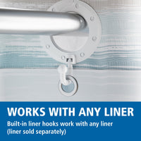 Mainstays Ombre Sweep Easy Hang Hookless Fabric Shower Curtain, 70