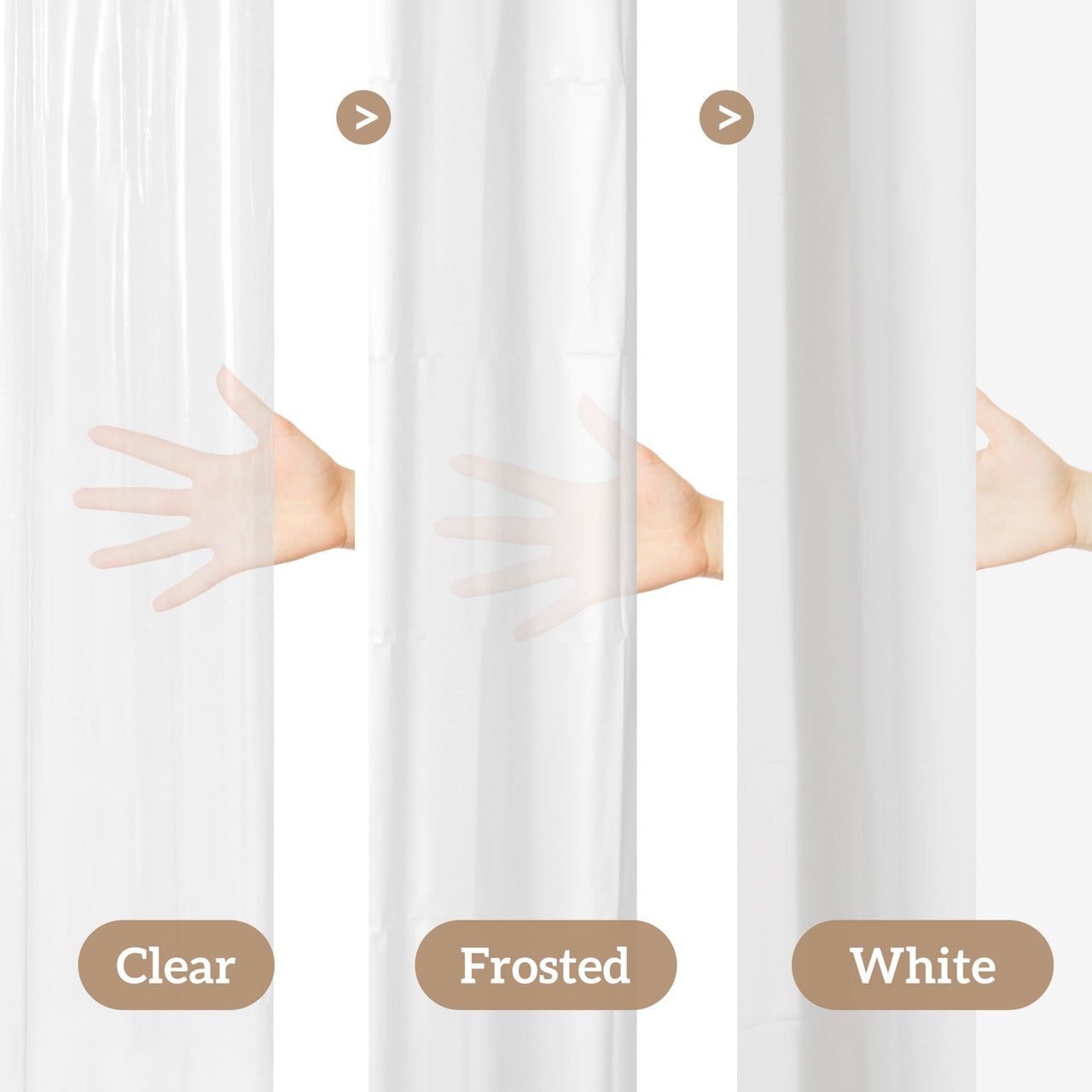 Barossa Design PEVA Clear Plastic Shower Curtain Liner Lightweight with 3 Magnets, Waterproof -72" x 72"