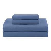 Mainstays All in One Reversible Comforter and Sheet Set- 7 Piece, Queen, Blue Pinstripe