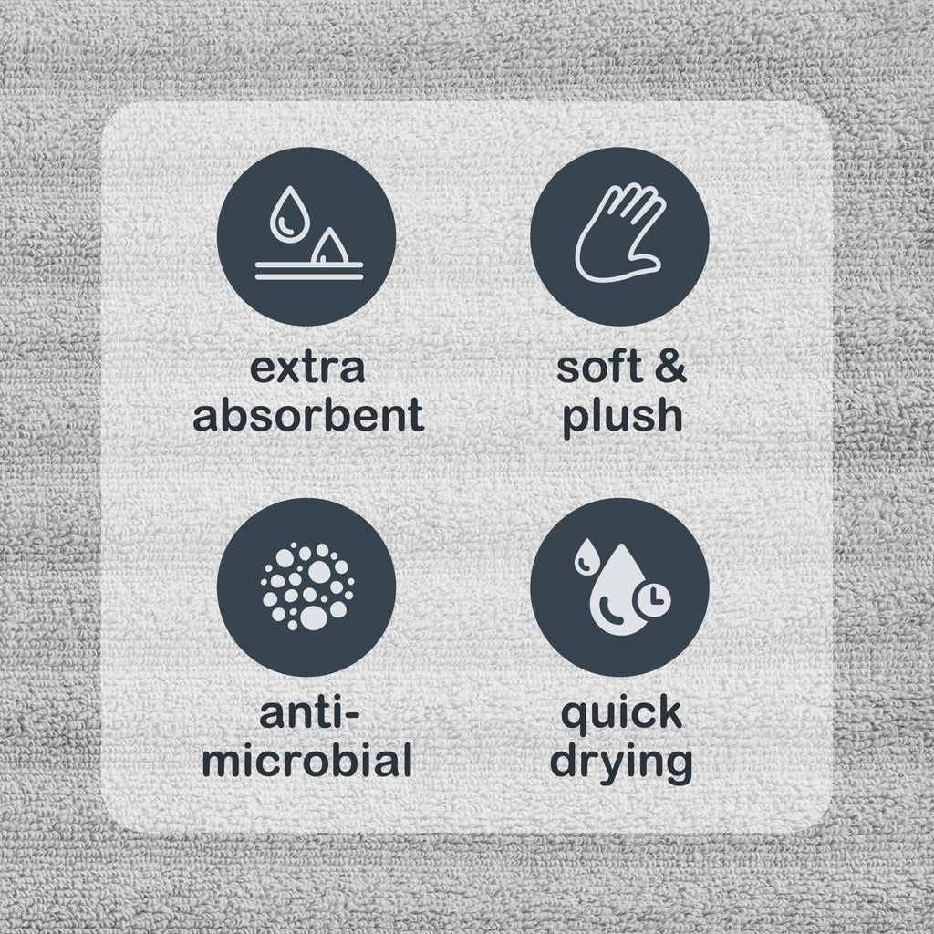 Mainstays Performance Cotton Bath Towel, Super Soft Quick Dry Fade Resistant, Textured Silver