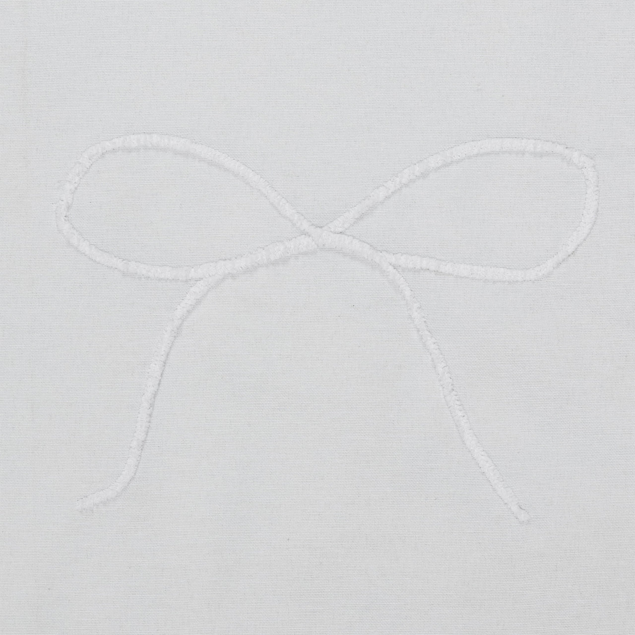 My Texas House White/White Embroidered Holiday Farmhouse Bow Cotton Shower Curtain, 72" x 72