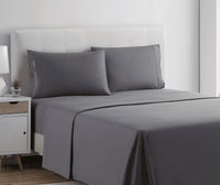 Nestl Queen Sheets Set, 1800 Series 4 Piece Sheets Queen Sheets Set, Luxury Soft Microfiber Queen Size Gray Bed Sheets Set, Gray