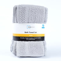 Mainstays 10 Piece Towel Set with Upgraded Softness & Durability, Grey