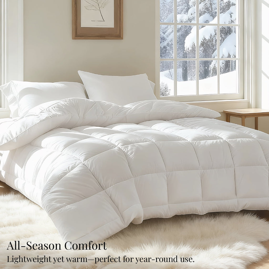 U by Bedsure Queen Comforter Duvet Insert, All Season Down Alternative, Fluffy Soft Bedding, Machine Washable with 8 Corner Tabs (White, 88x88 Inches)