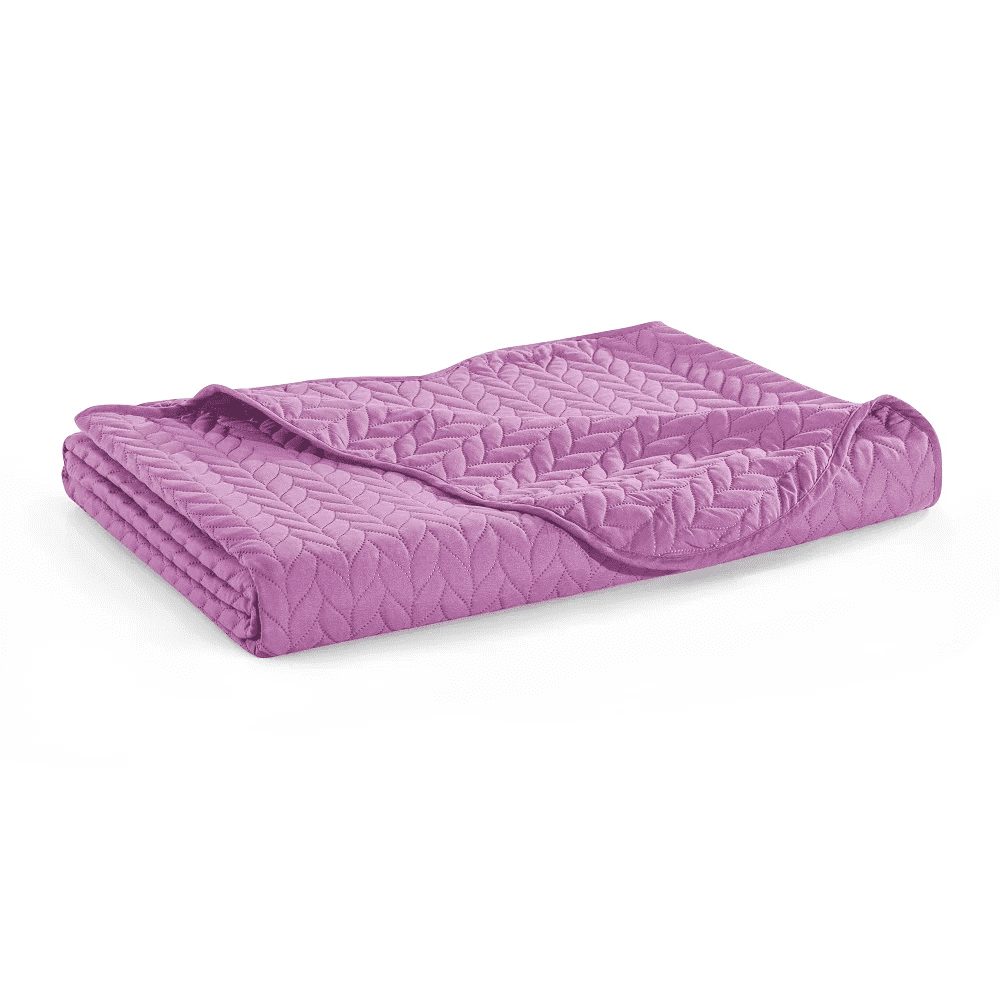 Imperial Rooms 2 Piece Quilt Set Chevron Microfiber Soft Kids Bedspreads & Pillow Shams Purple Twin