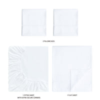 Mainstays Super Soft Brushed Microfiber Bed Sheet Set, Arctic White, Queen, 4 Piece