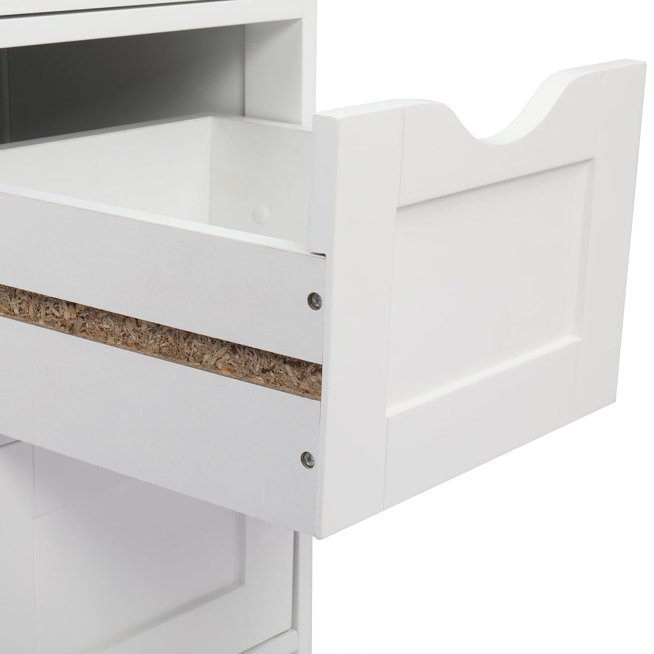Ktaxon Bathroom Floor Storage Cabinet with 4 Drawers, Small Cabinet for Bedroom Kitchen, MDF White