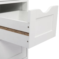 Ktaxon Bathroom Floor Storage Cabinet with 4 Drawers, Small Cabinet for Bedroom Kitchen, MDF White