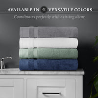 Hotel Style Luxury Bath Towel, 100% U.S. Cotton, Arctic White