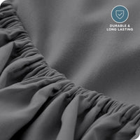 Bare Home Luxury 1800 Collection Fitted Sheet, Ultra-Soft, Deep Pocket, Queen, Gray