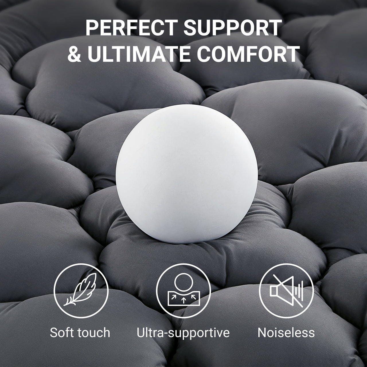 BDEUS Extra Thick Twin Mattress Topper, Cooling Mattress Pad Cover, Mattress Protector with 8-21 Inch Deep Pocket,Comfortable,Gray