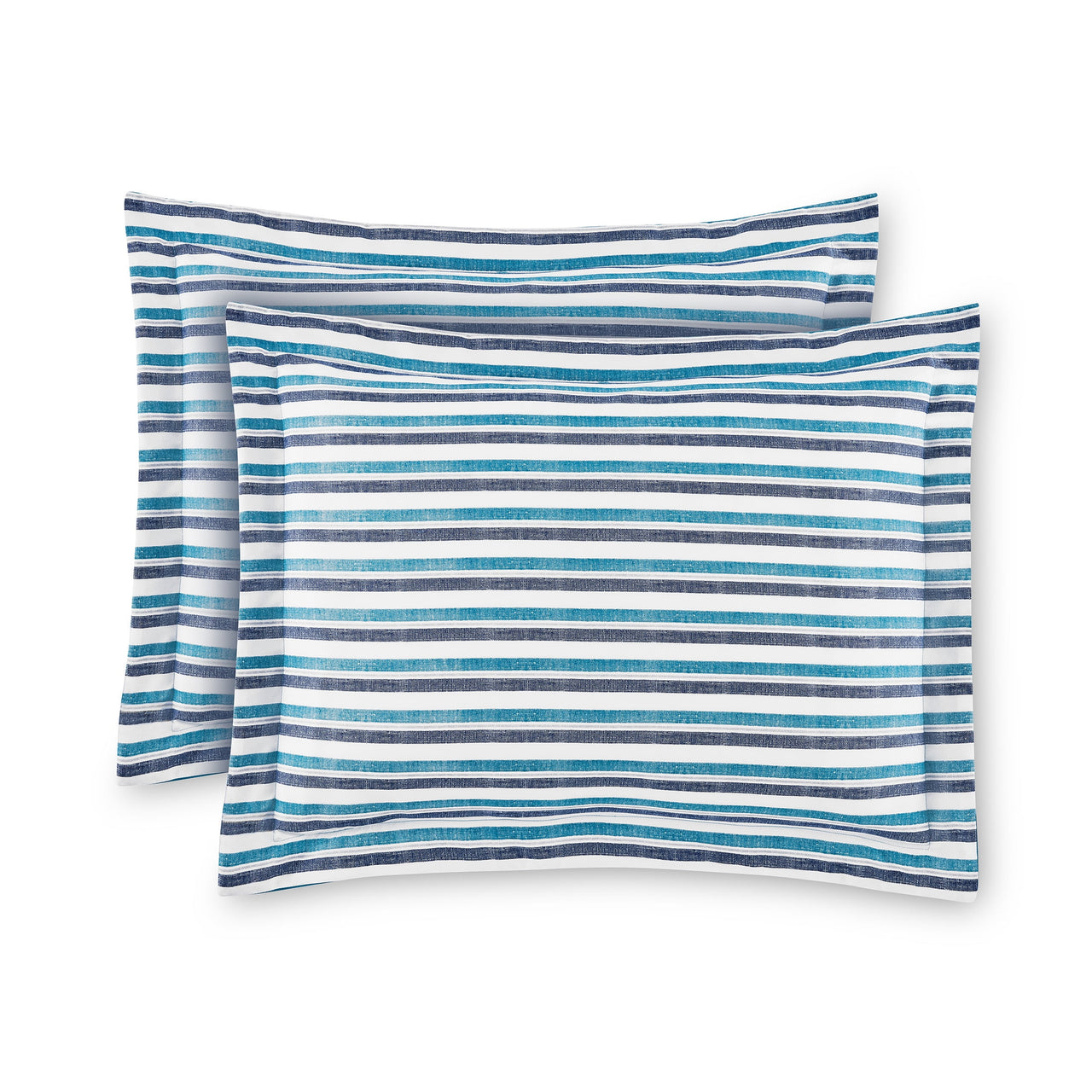 Mainstays All in One Reversible Comforter and Sheet Set- 7 Piece, Queen, Blue Pinstripe