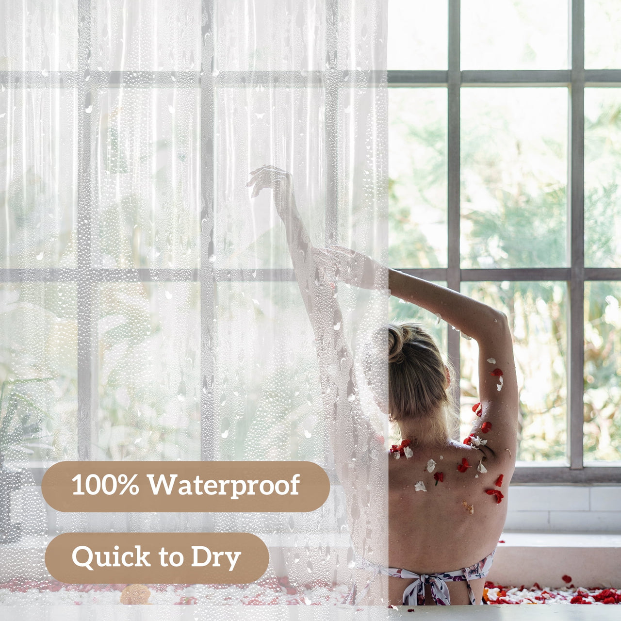 Barossa Design PEVA Clear Plastic Shower Curtain Liner Lightweight with 3 Magnets, Waterproof -72" x 72"