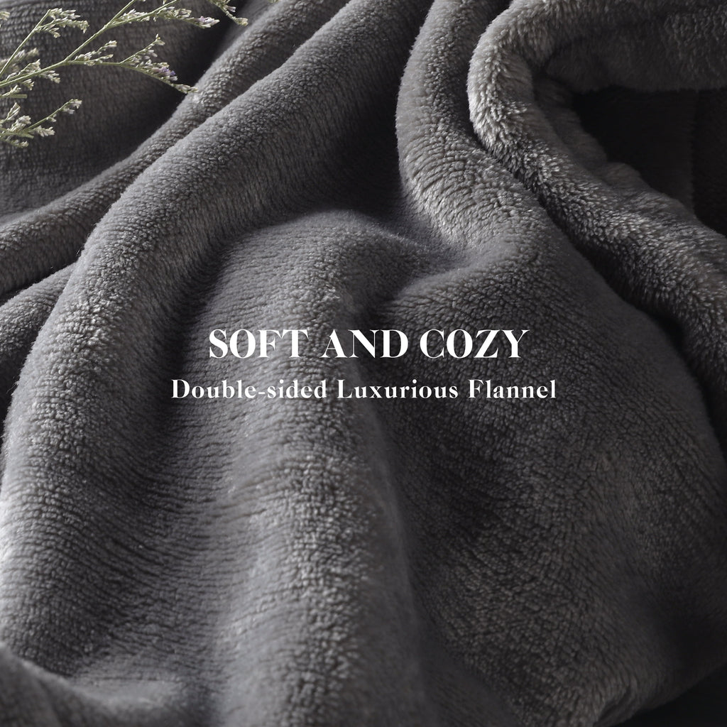 GONUES Heated Blanket 72"x 84" Full Size Soft Warm Flannel Fast Heating, 4 Fast Heating Levels & 10H Auto-off, Heat Protection, Home Office, Grey