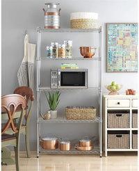 Ktaxon 5-Tier Wire Shelving Unit, Steel Storage Rack for Garage Office Kitchen Silver, 30